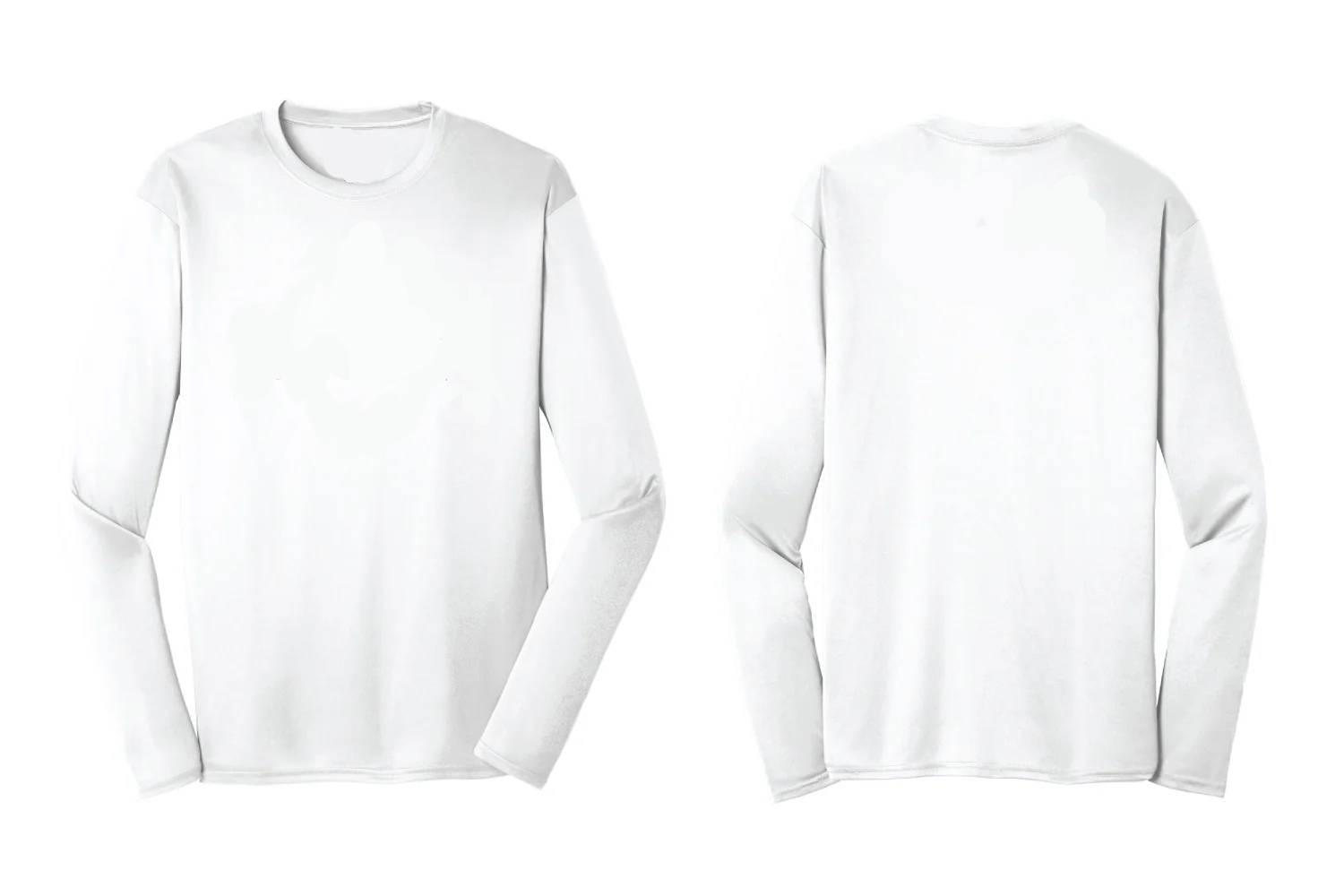 Football Long Sleeve Dry fit Performance Tee - White Article#: AS-111