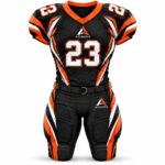 Custom sublimated American football uniform Black / Orange – Azisons AS-129