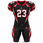 Custom sublimated American football uniform Black / Red – Azisons AS-119