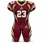 Custom sublimated American football uniform Maroon / Gold – Azisons AS-120