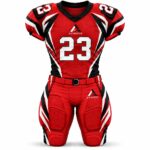 Custom sublimated American football uniform Red / Black – Azisons AS-125