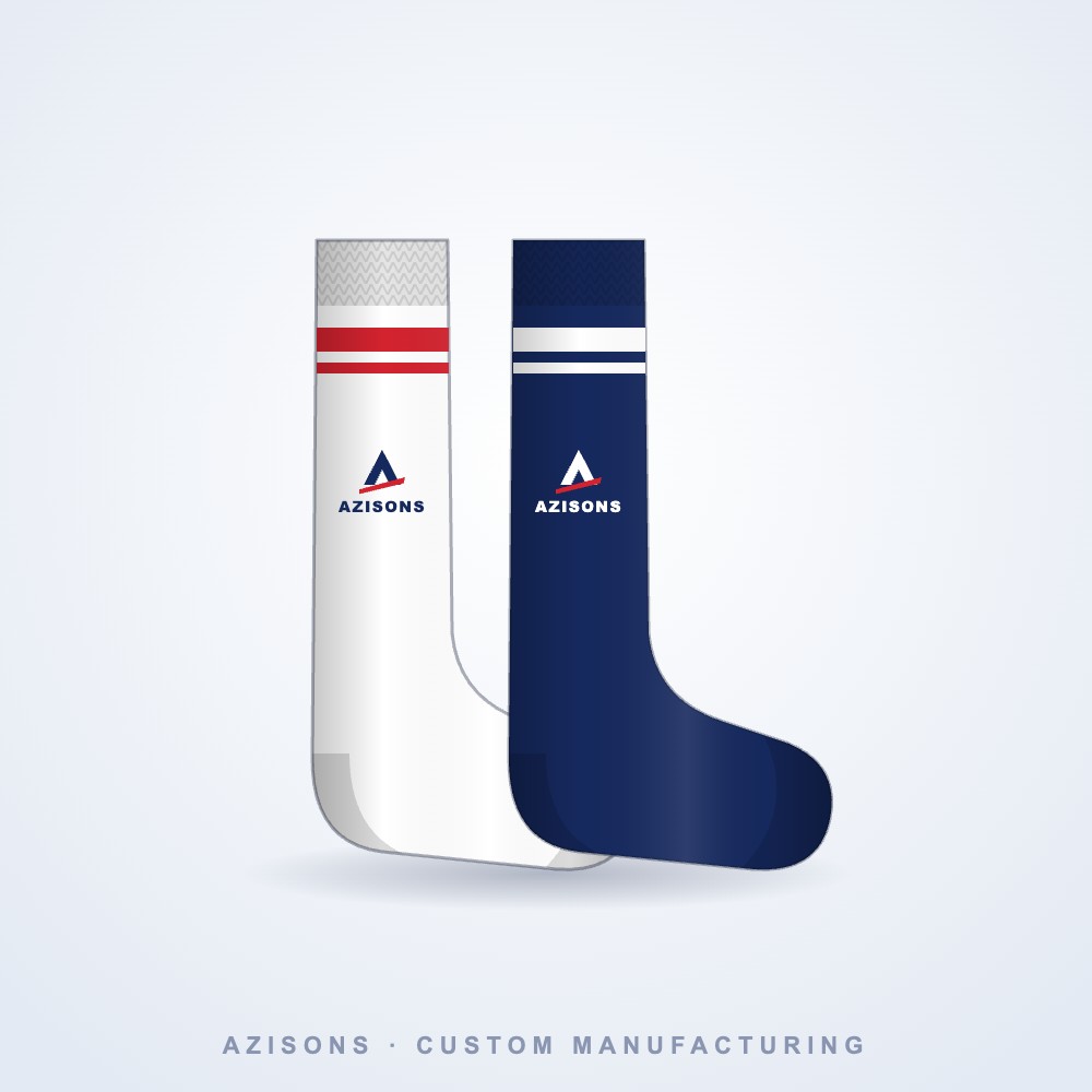 Custom crew socks manufactured by AZISONS, Sialkot