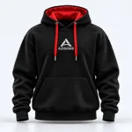 AZISONS custom pullover hoodie black / red
