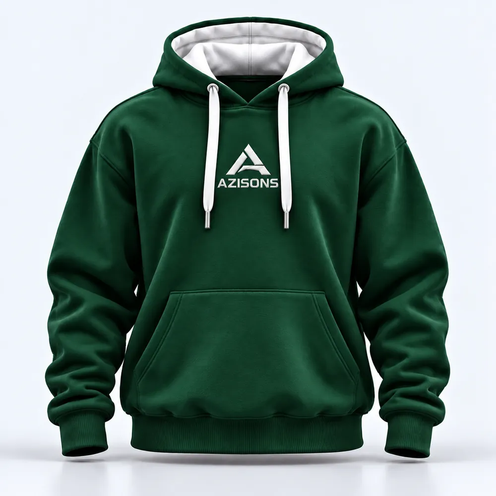AZISONS custom pullover hoodie green / white