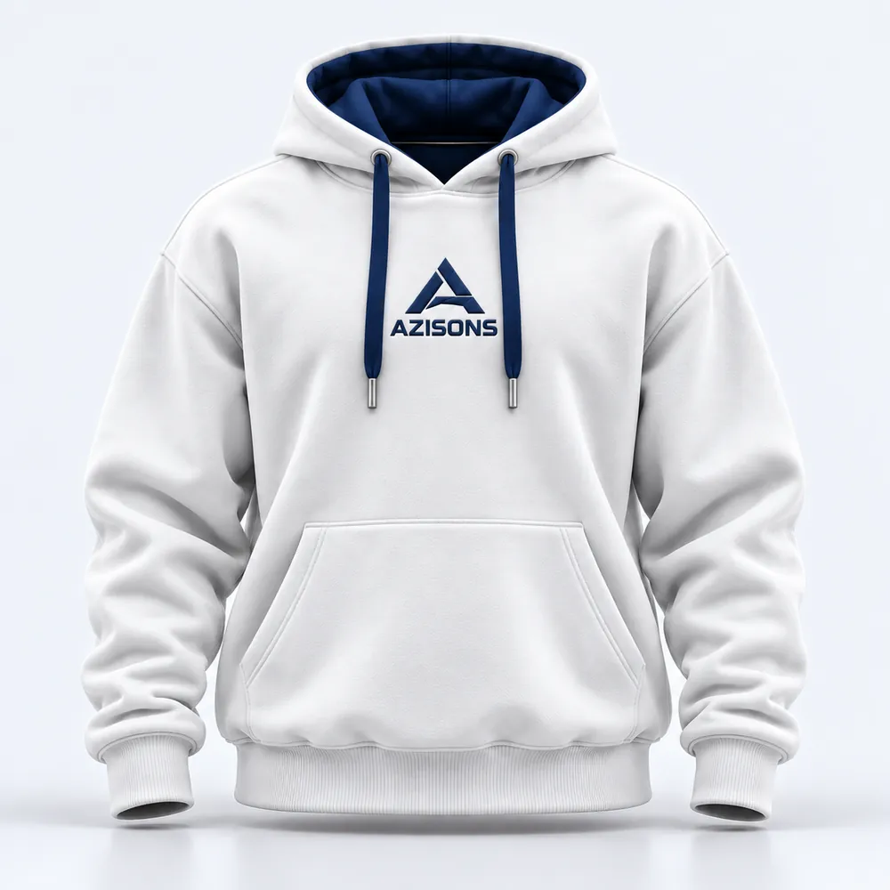 AZISONS custom pullover hoodie white / navy
