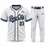 Custom pinstripe baseball uniform White / Navy – Azisons AS-226
