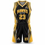 Custom sublimated basketball kit Black / Gold – Azisons AS-334