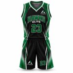 Custom sublimated basketball kit Black / Green – Azisons AS-333