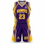 Custom sublimated basketball kit Purple / Gold – Azisons AS-332