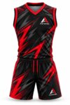 Custom sublimated basketball uniform Black / Red – Azisons AS-329
