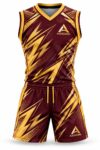 Custom sublimated basketball uniform Maroon / Gold – Azisons AS-326