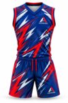 Custom sublimated basketball uniform Royal Blue / Red – Azisons AS-328