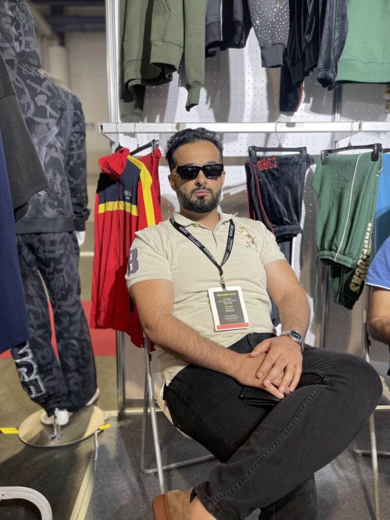 AZISONS at a sportswear showroom, Sourcing at MAGIC Las Vegas