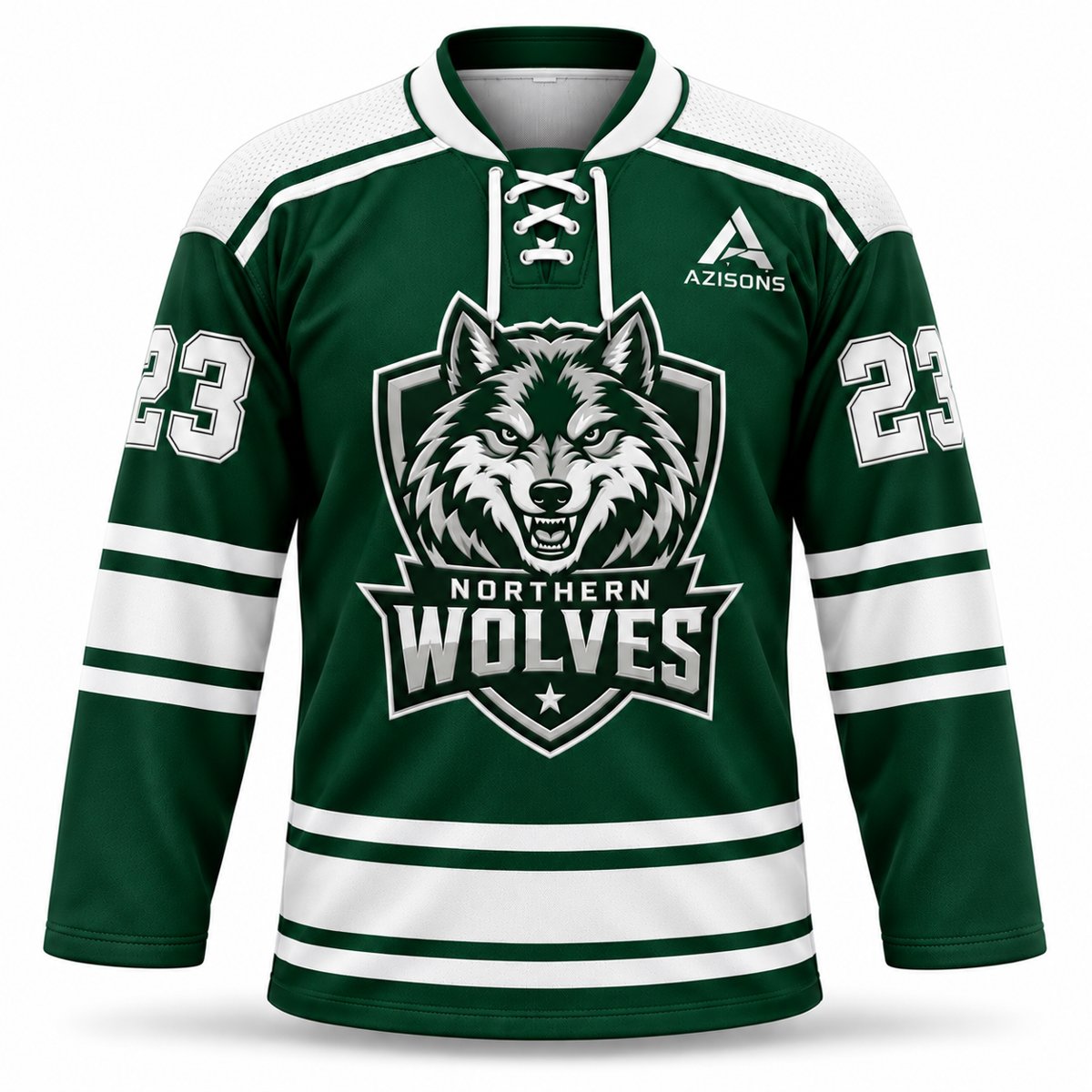 Custom ice hockey jersey Forest Green / White – Azisons AS-624