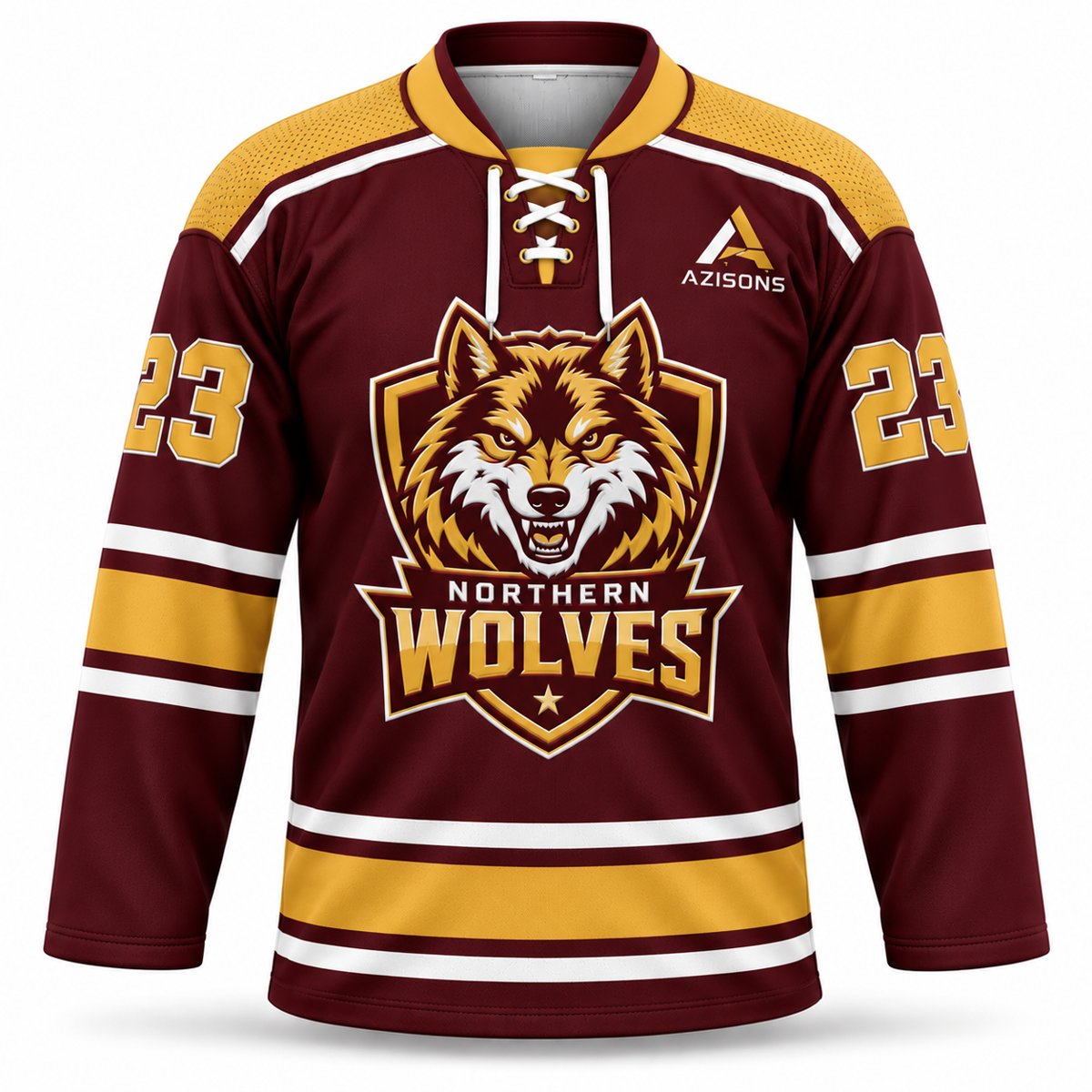 Custom ice hockey jersey Maroon / Gold – Azisons AS-623