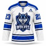 Custom ice hockey jersey White / Royal Blue – Azisons AS-626