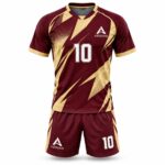 Custom sublimated soccer kit Maroon / Gold – Azisons AS-411